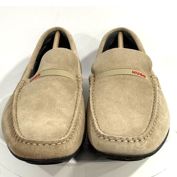 HUGO Dandy Beige Suede Driver Moccasins Loafers Mens Size 7 Made In Portugal NIB main image 4
